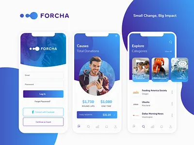 Forcha Mobile branding design flat illustration ios logo minimal typography ui ux vector web website