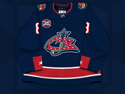 Columbus Blue Jackets 20th Anniversary Jersey cbj jersey logo logo concept nhl uniform