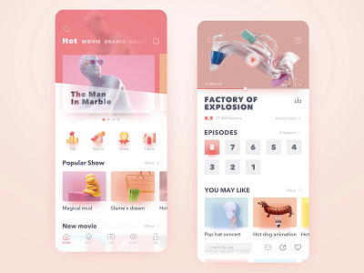Video interface app branding interface mobile player production design ui video