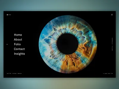 Iris Menu dark eye iris menu minimal ui web