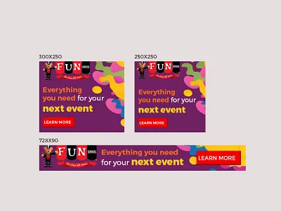 Fun Services Banner Design ad advertisement banner banner ad design google ads illustration instagram banner nisha nisha droch