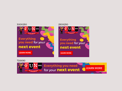 Fun Services Banner Design ad advertisement banner banner ad design google ads illustration instagram banner nisha nisha droch