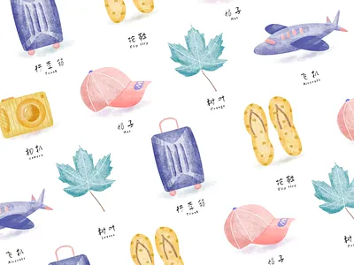 Mori watercolor illustration - travel series design illustration ui ux 平面 插图 插画 设计