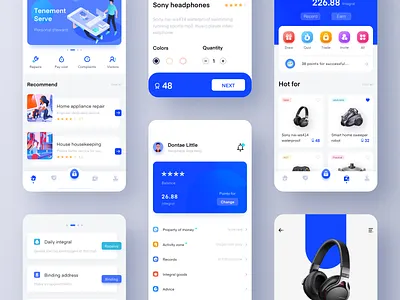 Property management points exchange collection mobile ui ux 应用 设计