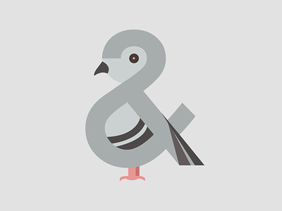 Ampersand-imal (Pigeon) ampersand animal bird city creature grey illustration illustration design pigeon street toronto vector vector art