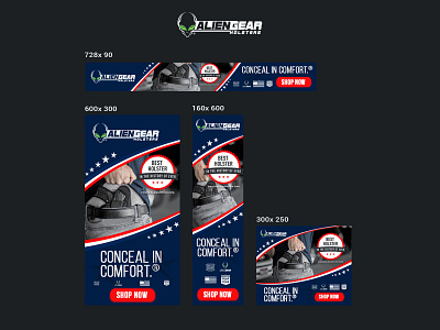 Alien Gear Holsters Banner Design ad advertisement banner banner ad design google ads illustration instagram banner nisha nisha droch nisha f1