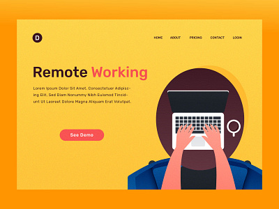 Remote Working 2nd 24 hr freelance illustration office remote vector web work worker working