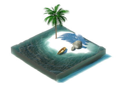 Beach Square 3d 3d art art artist c4d cinema4d design isometric art isometry octane octanerender otoy render visual art visual design