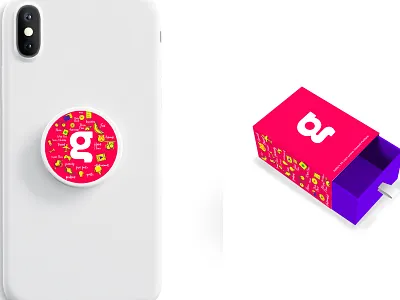 Pop Holder & Box branding design doodle flat illustration packaging vectorart