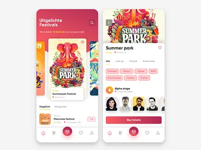 Festival app concept app app design artist festival festival app gradient app interface ios ui ux web