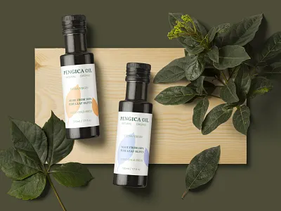 Pengica Oil Label Design business clean creative design graphic label design mockup design oils package design print products typography