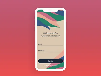 Sign Up Screen artwork cta button form illustraion illustration art input field input fields ios login login design login form login page login screen sign in sign up signup