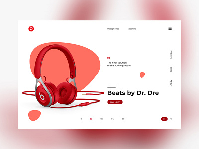 Dribbble Shot Hd beats by dre branding coral reef design headphones minimal ui web website