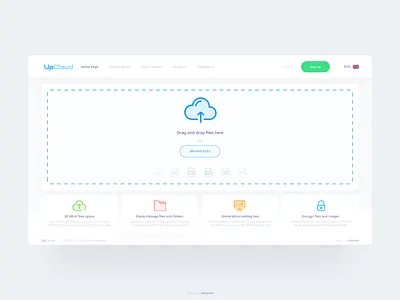 Upcloud Website adobexd challenge clean concept daily dailyui design graphic homepage material minimal ui upload visual design website