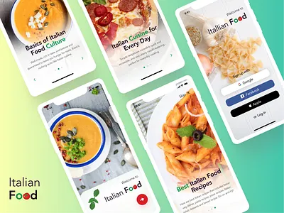 Italian Food App 🍕🥗🧁 cuisine delivery app food food app interface italian menu order pasta pizza recipe app recipes restaurant uidesign