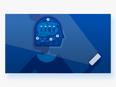 Smart Consumer blue brain consumer design flat graphic illustration modern simple smart vector woman