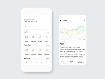 Nutrition app calories calories fruits ios vegitables