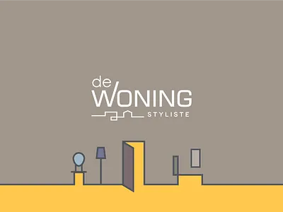 De Woning Styliste - Logo Design design elegant enterier exterior furniture home home style house line art logo lineart logo modern pantone stylist woning yellow