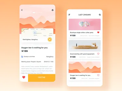 Ui-lazy zhoumo design icon illustration mobile travel app ui ux