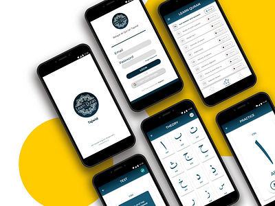 Learn Quran UI app lettering logo mobile mockups quran ui design uiux