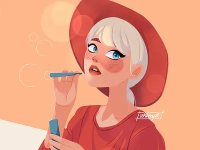 ☀️ art bubble character cute drawings girl girl character illustration ipadpro procreate soap sunshine