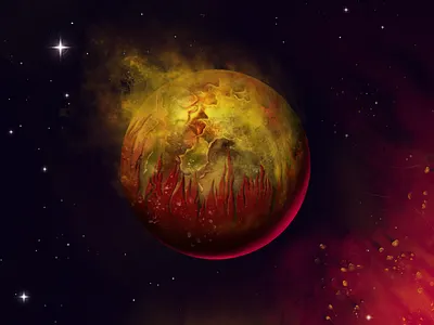 It seems acid 2d alien cartoon clouds creative deep design digital art drawing game art game design illustration magic new planet planetarix space stars universe