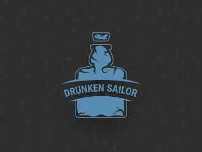 Drunken Sailor logo alcohol bottle branding dark design illustration logo pirate rum sailor vector