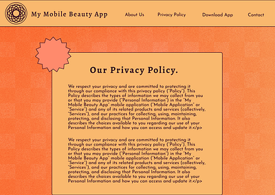 My Mobile Beauty App Privacy Policy app branding design graphic design ui ux