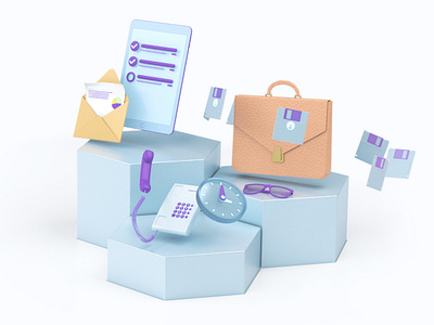 Personal Assistant 3d arnold branding c4d cgi cinema 4d colors commercial design illustration landing ui web