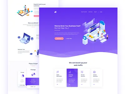 Stock Market blue branding design flat graphic design icon illustration isometry landing page minimal sketch stock market template typography ui ux vector web web design website