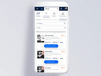 Finding automobile service centre near application automobile iphone x mobile application