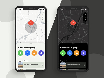 Daily UI 029 - Map 029 app card challenge clean daily daily ui dailyui dark design interface ios map maps mobile navigation sketch ui ui design ux