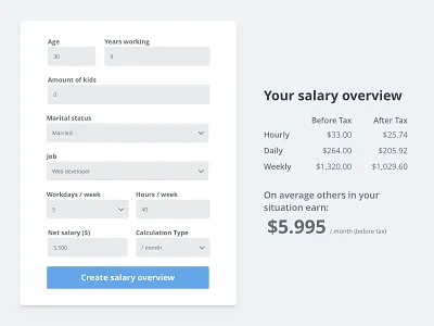 Salary calculator - Daily UI #004 004 calculator calculator app dailyui salary