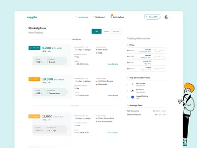 Cryptocurrency Marketplace crypto cryptocurrency design information layout marketplace saas transaction typography website