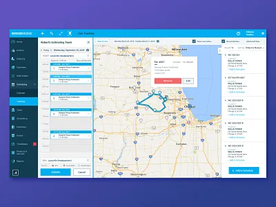 Routing map mapping routing scheduling service bridge servicebridge traveling salesman user experience design