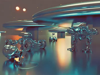 metal #2 🔊 blender cyberpunk metal robot space