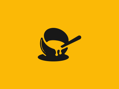 honey pot black brand concept design drop honey honeybee illustration logo negative space negative space negativespace pot vector yellow
