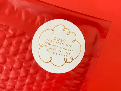 Gold Foil Sticker bubble mailer gold foil handwritten letterpress packaging sticker