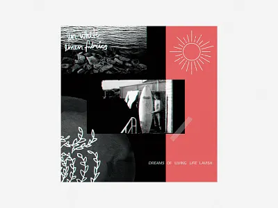 Dreams I design illustration light lines ocean sea sun texture typography waves