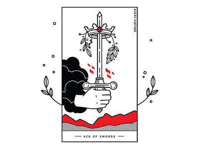 Ace Of Swords. ace of swords blackwork crown line work sword tarot tarot card tattoo