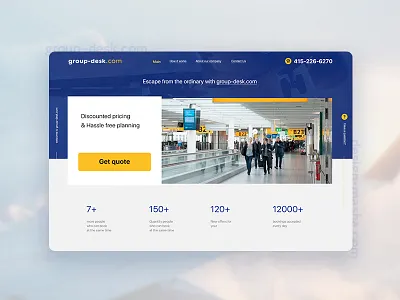 Group Desk 3 airline design groupdesk minimal online service ui web website