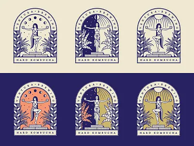 Ventura Brewing / Creating Better Days brand design branding brewery color graphic hard kombucha illustration kombucha label design marks typography