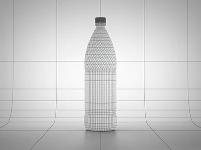 3D Bottle - Cooking Oil Wireframe 3d 3ds max advertising after effects bottle bottle design bottle mockup illustration making of product render wireframe