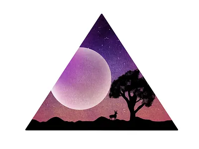 Beautiful nature beautiful creative deer enjoy geometricshapes graphicdesign illustration ipadpro like moon mywork nature night paint passion pastels sketch sky