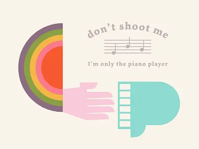 Piano Player illustration music notes piano