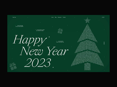 Happy New Year 2023 2023 christmas concept green holidays layout new year new years eve site typography ui ux web web design web design web ui webdesign website