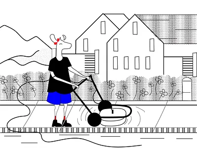 Halx Doing Some Chors art art collective black and white deer deer illustration design digital art digital illustration digital store ecommerce halx halx store illustration illustrationdaily mascot mascot character