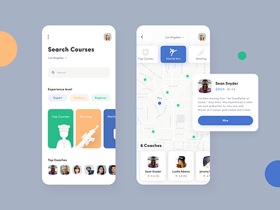 Military Courses App android app clean coach course ios iphone map minimal ui white