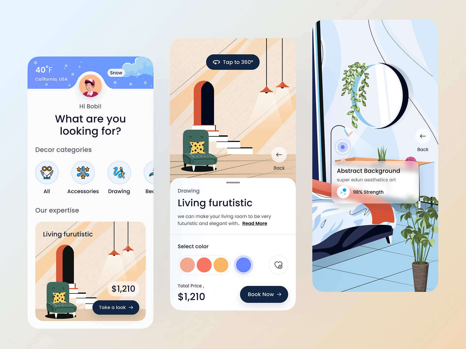 Home Decor Mobile App by Muhammad Sauqi Arif for Unspace on Dribbble