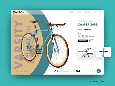 Quella bike ui concept customer journey design design app ecommerce experience design fixedgear graphic design illustrator marque product design product page typography ui ui ux user experience userinterface vector website